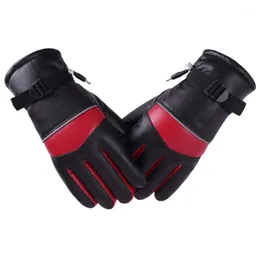 Ski Gloves 1pair Men Women Windproof USB Powered Soft Skiing Cycling Hand Warmer Winter Warm PU Leather Outdoor Sports Heated Gloves1