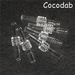 Nectar 10mm 14mm 18mm 수컷 물방울 팁 쿼츠 Dab Straw Pipes 유리 물 봉