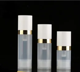 Empty 10ml Airless Pump Bottles Lotion Clear Airless-Bottle for Cosmetic with Silver Gold Line Cosmetic Packaging SN6303