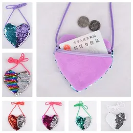 Cekiny w kształcie serca torebka 6 kolorów Dzieci Loving Torba na ramię Baby Girls Mini Coin Torebka Party Favor