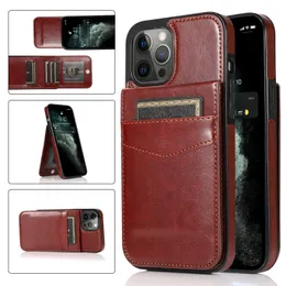 High Quality PU Leather Kickstand Phone Cases For iPhone 13 12 11 Pro Max Mini XR XS X 8 7 Samsung Galaxy S22 S21 S20 Note20 Plus Ultra S21FE A12 A32 A42 A52 A72 A13 A52 A73
