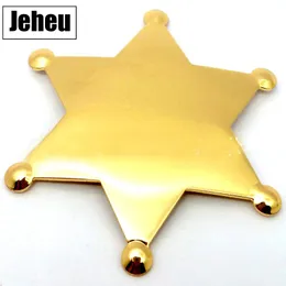 Pins, Brooches Wholesale Simple Design Blank Metal NO Logo Badge Creative Gifts Fashion Gold Or Rhodium Six Angles Hexagon Star Pin Brooch