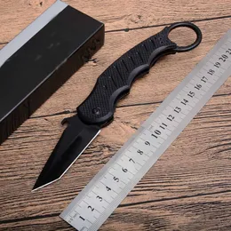 1Pcs Outdoor Tactical Folding Knife 440C Black Tanto Blade Blacks G10 Handle EDC Pocket Folder Knives With Retail Box