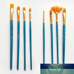 4Pcs Portable Drawing Pen Wooden Handle Drawing Art Supplie Aluminum Tube Artist Paint Brush Nylon Hair Oil Painting Brushes