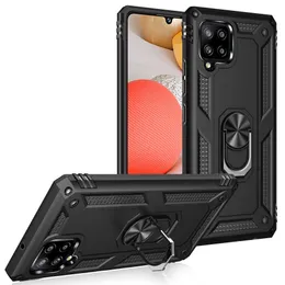 Heavy Duty Chornokątny Uchwyt Pierścieniowy Uchwyt Magnetyczny Odporna na wstrząsy Kickstand Case dla Samsung Galaxy A42 5G A01 Core M01 Core A11 A21 A01 A41