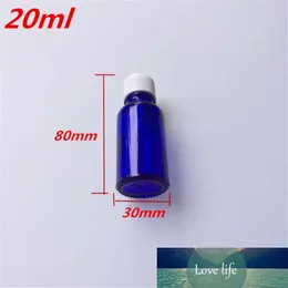 10 pcs 30x80 mm Dark Blue Glass Bottles With White Plastic Common Cap&Plugs DIY 20 ml Empty Essential Oil Bottles Jars