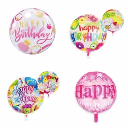 Folha Balão Feliz Aniversário Estrela Redonda Balloons Festa de Aniversário Decorativo Balões Multicolor Balões Decorações De Casamento Suprimentos 18 polegadas ZYY403