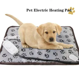 Zwierzęta elektryczne Podkładki grzewcze Cat Dog Koc Dźwiony Wodoodporny Pet Bed Mat Winter Warmer Pads Home Office Chair Ogrzewany Mata 45x45 CM 201223