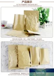 DHL 500PCS / Parti 11 * 16cm Brun Kraft Paper Aluminium Folie Top Open Food Coffee Party Packaging Bag Heat Seal Mylar Packing Pouches