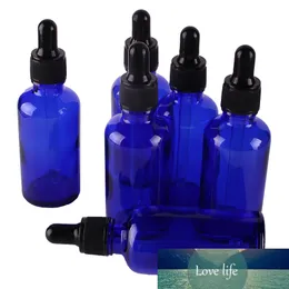 6pcs 50ml Cobalt Blue Glass Dropper Bottles with Pipette Empty Perfumes Bottles Liquid Jars