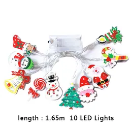 Noel LED Işık Dize Kardan Adam Noel Baba 1.65 M 10 LED Işıkları Açık Noel Ağacı Aydınlatma Parti Dekorasyon 11 Stilleri BH4238 TYJ