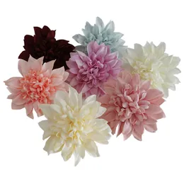 Simulation dahlia flower wedding road guide decoration flower head woolen cloth chrysanthemum hat wreath with flowers