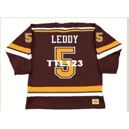 740 #5 NICK LEDDY Minnesota Gophers 2005 Hockey-Jersey oder benutzerdefinierte Name oder Nummer Retro-Jersey