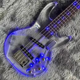 Chitarra elettrica con corpo acrilico personalizzato in colori gentili