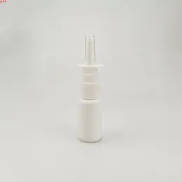 100 pçs / lote 15ml HDPE Branco Plástico Pulverizador Nasal Garrafa com névoa fina contínua Tampa reta para a qualificação de líquido médica
