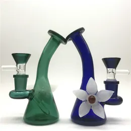 Bong Water Pipe Bongs Kwiat Need Glass Pipe Mini Zlewki Inline PerColator Bowl Kolorowe akcesoria do palenia Fajki