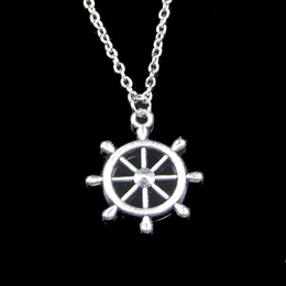 Fashion 28*24mm Wheel Helm Rudder Pendant Necklace Link Chain For Female Choker Necklace Creative Jewelry party Gift