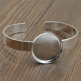 Ice Tray Jewelry Tray Wysiwyg Fit 25mm fyrkantig rund glas gl￤nsande silverf￤rg Bangle Base tomma fynd Bezel St￤lla in cabochon h jlljdw