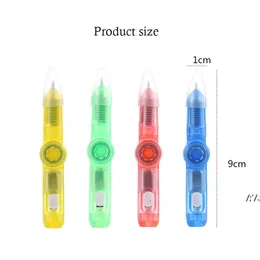 Rolig roterande leksaksfest favör LED Lysande Gyro Spinner Pen Office Anti Stress Kinetikleksaker JJF14135