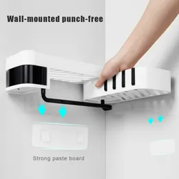 GUNOT Corner Shower Shelf Creative Seamless Rotating Tripod Home Wall-mount Storage Rack Multifunction Bathroom Accessories Sets LJ201204