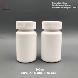 무료 배송 30pcs 100ml HDPE CRC 모자와 알루미늄 씰 Qualtity와 HDPE 흰색 플라스틱 알약 캡슐 병