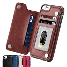 Estojo de couro PU retrô para iPhone 12 Mini 11 Pro Max XS Multi-Card Holder Capas de telefone para iPhone X 6 6s 7 8 Plus SE 2 Capa