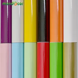 Modern DIY Kendinden Yapışkanlı Duvar Sticker Mutfak Dolabı Kapı Dolap Mobilya PVC İletişim Kağıt Düz Renk Ev Dekorasyonu Duvar Kağıdı 201009