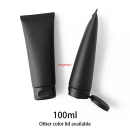 100ml Matte Black Squeeze Bottle 100g Empty Cosmetic Container Body Lotion Cream Packaging Frosted Plastic Tube Free Shippingfree shipping i