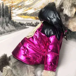 豪華なペットの犬の服を倒すジャケット暖かい冬のベルベットコート小規模および中型の犬用の高品質のファッションブランドの服2314x