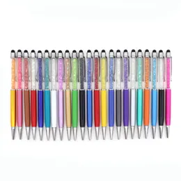 23 Färg Bling Crystal Ballpoint Pen Creative Pilot Stylus Touch Pennor för skrivpapper Kontorskolan Studentgåva
