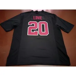 2024 Stanford Cardinal Bryce Love #20 Black White Red Real Full Hafdery College Size S-4xl lub niestandardowe Jersey