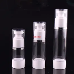 15ml 30ml Mini Airless Bottle Vakuumpump Lotion Cream Kosmetisk behållare 50 ml Travel Flytande Makeup Flaskor Förpackning 100st / Lotpls Order
