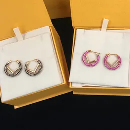 Earrings Jewelry Womens Circle Designer Earring Ear Studs Letter F Luxurys Golden Silver Needle Weote
