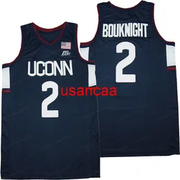 2021新しい安い卸売UConn James Bouknight Bauknight Basketball Jersey Men's All Stitched Blue Size S-XXXL