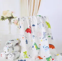 Noworodek Koc Bawełniana Cartoon Zwierząt Pattern Baby Swaddle Baby Łazienka Ręczniki Szaty Infant Połding Muzylin Swaddle 120 * 100 CM YL247