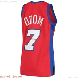 Niestandardowy zszyty Lamar Odom #7 Red 2000-01 Jersey XS-6xl Męs