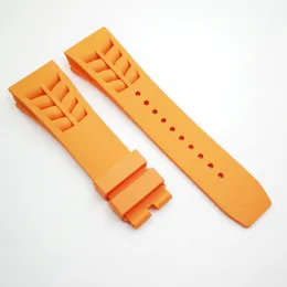 25mm Orange Watch Band 20mm Folding Clasp Gummi Rem för RM011 RM 50-03 RM50-01