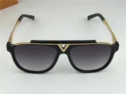 Mężczyźni Square Design Okulary Czarna Rama Szary Obiektyw Gradientowy 0936 0937 Vintage Okulary GAFAS DE SOL UV400 Ochrona Najwyższa jakość z pudełkiem