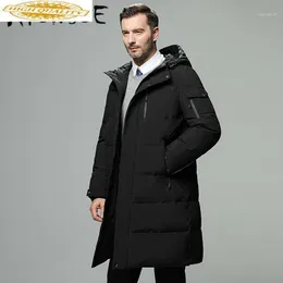 Męskie Parkas 90% White Duck Płaszcz Zima Mężczyźni Plus Rozmiar Długa Puffer Kurtka Ciepła Parka Doudoune Homme 866 YY13441