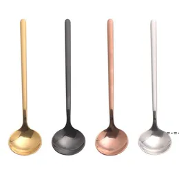 Stainless Steel Spoons 17cm Stirring Round Food Spoons Coffee Scoop Seasoning Spoon Ice Cream Spoons Kitchen Flatware RRA11199