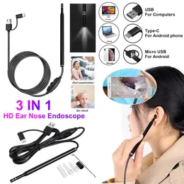 New Multifuncional USB 3 em 1 orelha ferramenta de limpeza HD Visual Ear Colher Earpick Com Mini Camera Pen Ear Cuidados In-ear Limpeza endoscópio