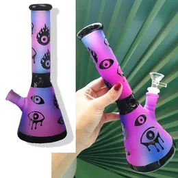 10 pollici di altezza fumatori narghilè Puprle occhi vetro acqua Bong Downstem Dab Rigs 14,4 mm ciotola