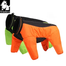 Truelove 겨울 애완 동물 개 코트 가역 옷 야외 따뜻한 큰 작은 개 방수 반사 걷는 하이킹 TLG2271 201114 실행