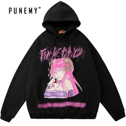 Haruku Men Anime Hoodies Skateboard Hip Hop Streewtearフリースフリース