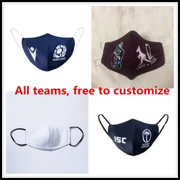 Masches Cicling Rugby Jersey National Team Scotland Personalizza Italia Australia Spagna USA Fiji Maglie di rugby neozelandese maschere gratis