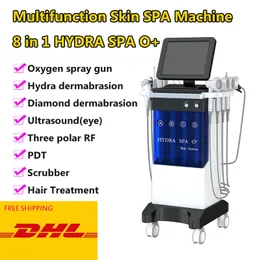 Multifunction Microdermabrasion hydro machines for skin rejuvenation 8 In 1 Facial Machine Beauty Instrument with high frequency