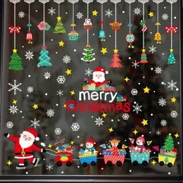 Рождественские мультипликационных наклейки оконное стекло Новогоднее украшение плитка магазин праздничная атмосфера снег Рождественский подарок наклейки детский сад