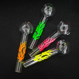 Luminous Pyrex Glass Oil Burner Pipes Glow in the dark Glass Tube Oil Burning Pipe glass pipes Water Pipes For Smoking Pipe SW95