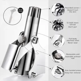 Nose and ear trimmer for men Stainless Steel Manual Trimmer for Nose Razor Shaver Washable Nose Ear Hair Trimmer