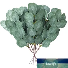 20st 13.7Inkonstgjorda eukalyptus Silk Leaves Greenery Stems Sprigs Faux Branches för Party Wedding Garden Decoration